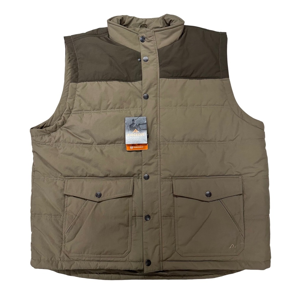 Ridgecut Toughwear Vest Tan Brown Puffer Workwear Toughshield 2XL Mens